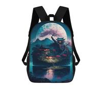 sinyumoney Magic Island Backpacks Children's Backpacks School Bag 3D Printed Children's School Backpack Fashion Travel Backpacks for Kids Elementary Middle School 17inch