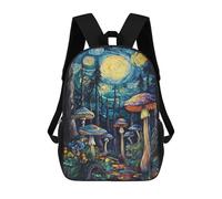 sinyumoney Magic Mushroom Forest-1 Rucksacks 3D Printed Children 17inch Backpacks Fashion Casual Daypack Travel Bags Outdoor Casual Daypack for Boy And Girl
