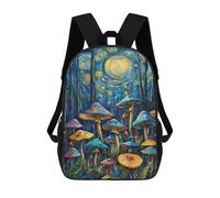 sinyumoney Magic Mushroom Forest Backpack School Bag Lightweight Airport College Students Back Pack for School/Work/Travel 17inch