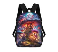 sinyumoney Magic Mushroom House Backpacks Kids Student Schoolbag,3D Printed Backpacks,Elementary And Middle School Students Backpacks for Boys Girls 17inch