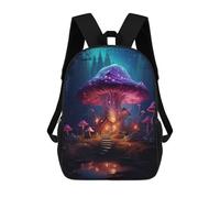 sinyumoney Magic Mushroom House Kids Backpack, Kids School Bag 3D Printed School Backpacks for Boys And Teenager School Students 17inch