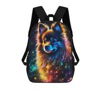 sinyumoney Magic Pomeranian 3D Printed Children's School Backpack for Kids High Capacity Travel Rucksacks Book Bags Kids School Bag Back Pack 17inch