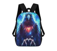 sinyumoney Magic Raven Children's Backpack, 3D Printed School Backpack, Backpack for Boys Girls, Adjustable School Bag for Primary School 17inch