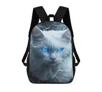 sinyumoney Magic Snow Cat with Blue Eyes School Backpack Business Laptop Rucksack Bag Unisex Casual Daypack for Men, Women & Teenage Boys 17inch