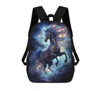 sinyumoney Magic Space Horse School Backpack 3D Printed Children's 17inch Backpacks Bag Bookbag for Kids Boy Girl Book Bags Kids School Bag Travel Rucksacks