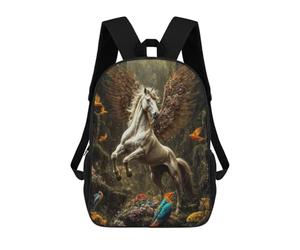 sinyumoney Magic Winged Unicorn in Forest School Bags Business Laptop Rucksack Bag Unisex Casual Daypack for Camping Outdoor Adventures And Daily Travel 17inch