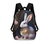 sinyumoney Magical Armored Bunny Children's 17 Inch School Backpack 3D Printed Anime Movies for Kids Travel Rucksacks Book Bags Kids School Bag