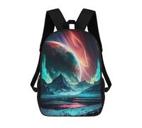 sinyumoney Magical Aurora Mountain School Backpack Water Resistant Travel Backpack Computer Bag for School/Work/Travel 17inch