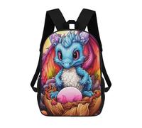 sinyumoney Magical Baby Dragon Hatching 3D Printed Children's School Backpack for Kids High Capacity Travel Rucksacks Book Bags Kids School Bag Back Pack 17inch