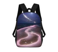sinyumoney Magical Beach Night Lights 3D Printed 17inch School Bag Children's School Backpack Travel Backpacks Casual Fashion Bag for Kids School Students