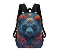sinyumoney Magical Bear Art Print 3D Printed 17inch School Bag Children's School Backpack Travel Backpacks Casual Fashion Bag for Kids School Students