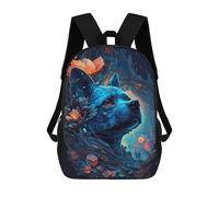 sinyumoney Magical Blue Canine Portrait School Bags High Secondary School Bags Casual Backpack for Men/Women 17inch
