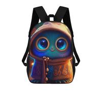 sinyumoney Magical Blue Pup in Hoodie Children's Backpack, Schoolbag Large Capacity Students Bookbag Rucksack Knapsack for Boys Girls Adults Teen 17inch