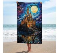 sinyumoney Magical Castle Night Scene Bathroom Towels Set for Smooth Skin Quick Drying Durable Beach Towel Beach & Swimming Pool 130cm*80cm