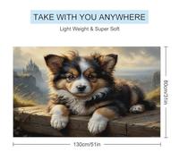 sinyumoney Magical Castle Puppy Scene Bathroom Towels Set Highly Soft Beach Towel for Bathroom Pool Beach And Trips Bath Sheet 130cm*80cm