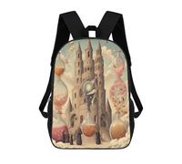 sinyumoney Magical Castle with Hourglasses Kids Backpack, Backpack School Bag, Backpacks Kids School 3D Printed School Bags for Elementary And Middle School Students Teens Birthday Gift 17inch