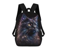 sinyumoney Magical Cat 1 Backpacks Kids 17inch School Backpack School Bag 3D Printed School Bag for Boys Elementary And Middle School Students