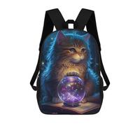 sinyumoney Magical Cat Gazing Globe School Backpack Large Lightweight Casual Backpack for Girls Boys Teenage 17inch