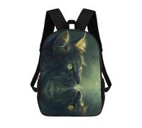 sinyumoney Magical Cat In The Dark Backpack School Bag Secondary Causal Travel High School Bags for School/Work/Travel 17inch