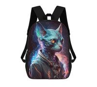 sinyumoney Magical Cat Portrait -1 Backpacks 3D Printed Kids School Backpack Outdoor Casual Daypack Fashion Casual Children Backpacks Cute Travel Bags 17inch
