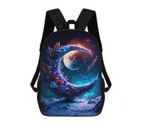 sinyumoney Magical Celestial Garden 3D Printed 17inch Kids School Bag Rucksacks Children's School Fashion Casual Back Pack High Capacity Travel Book Bags