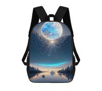 sinyumoney Magical Celestial Reflections 3D Printed 17inch School Bag Children's School Backpack Travel Backpacks Casual Fashion Bag for Kids School Students