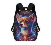 sinyumoney Magical Chihuahua Portrait School Bag 3D Printed Children's School Backpack Casual Fashion Travel Backpacks for Kids School Students 17inch