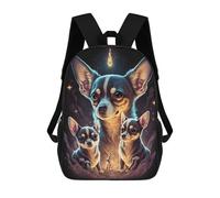 sinyumoney Magical Chihuahua Trio Kids Backpack Girls 3D School Bags, Children's Rucksack Toddler Schoolbag,Casual Daypacks Fashion Bookbag Bag 17inch