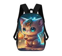 sinyumoney Magical Christmas Kitten Backpack School Bag Travel College Rucksack Backpacks for Girl, Teen Girls 17inch