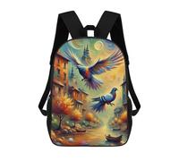 sinyumoney Magical Cityscape with Colorful Birds School Bags Water Resistant Travel Backpack Computer Bag for Teenage Girls Boys Women Men 17inch
