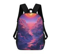 sinyumoney Magical Clouds Sunset Sky 17inch School Bag 3D Printed Children's School Backpack Casual Fashion Travel Backpacks for Kids School Students