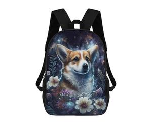 sinyumoney Magical Corgi Garden Art Print -1 School Bags Lightweight Airport College Students Back Pack for School/Work/Travel 17inch