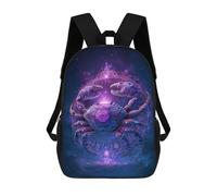 sinyumoney Magical Crab Zodiac Art Print School Bag 3D Printed Backpacks Fashion Kids School Backpack Boys Rucksacks for Boys Middle School Students 17inch