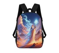 sinyumoney Magical Desert Fantasy Scene 3D Printed Children's School Backpack for Kids High Capacity Travel Rucksacks Book Bags Kids School Bag Back Pack 17inch