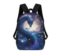sinyumoney Magical Dragon Artwork Children's Backpacks School Backpack 3D Printed for Kids Travel Rucksacks Book Bags Kids 17inch School Bag