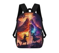 sinyumoney Magical Duel at Volcano's Peak Kids School Backpack 3D Printed Fashion School Bag Casual School Bag for Boys Elementary And Middle School Students 17inch