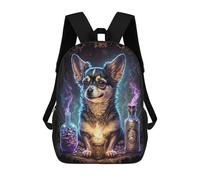 sinyumoney Magical Enchanted Canine Children's Backpacks School 3D Printed Bag Bookbag for Kids Travel Rucksacks Boy Girl Book Bags Kids School Bag 17inch