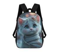 sinyumoney Magical Fairy Cat Crown Children's School Backpack Fashion Casual 17inch 3D Printed School Bags Boy School Backpack Large Backpack
