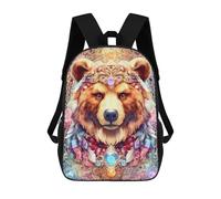sinyumoney Magical Fantasy Bear Artwork School Backpack Fashion Stationery Backpack Waterproof Casual Daypacks for Camping Outdoor Adventures And Daily Travel 17inch