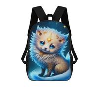 sinyumoney Magical Fantasy Fox Art Print 3D Printed 17inch Kids School Bag Rucksacks Children's School Fashion Casual Back Pack High Capacity Travel Book Bags