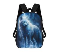 sinyumoney Magical Fantasy Wolf Art Print Rucksacks 3D Printed Children 17inch Backpacks Fashion Casual Daypack Travel Bags Outdoor Casual Daypack for Boy And Girl