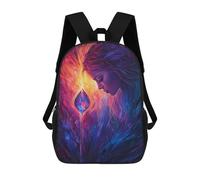 sinyumoney Magical Fire Drop Painting School Backpack Large School Backpack for Boys for Campus Outdoor Travel Sports 17inch