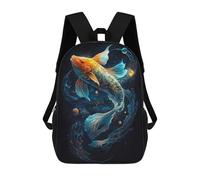 sinyumoney Magical Fish Dance 3D Printed School Bag Children's School Backpack Schoolbags Travel Backpacks Casual Fashion Bag for Kids School Students 17inch