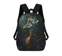 sinyumoney Magical Floral Giraffe School Backpack School Bags For Girls Boys Backpack With Pocket Fashion School Bag Kids Backpack 17inch
