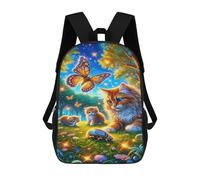 sinyumoney Magical Forest Adventure with Cats Rucksack Lightweight Airport College Students Back Pack- Perfect for Travel, Work And Daily Use 17inch
