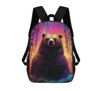 sinyumoney Magical Forest Bear Backpack School Water Resistant Travel Backpack Computer Bag for Girls Boys Teenage 17inch