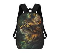 sinyumoney Magical Forest Cat Portrait Backpack School Bag High Secondary School Bags Casual Backpack for Teenage Girls Boys Women Men 17inch