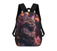 sinyumoney Magical Forest Cat School Bag 3D Printed Backpacks Fashion Kids School Backpack Boys Rucksacks for Boys Middle School Students 17inch