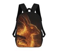 sinyumoney Magical Forest Fire Hare Backpack School Lightweight Airport College Students Back Pack for School/Work/Travel 17inch