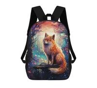sinyumoney Magical Forest Fox-8 Rucksacks 3D Printed Children 17inch Backpacks Fashion Casual Daypack Travel Bags Outdoor Casual Daypack for Boy And Girl